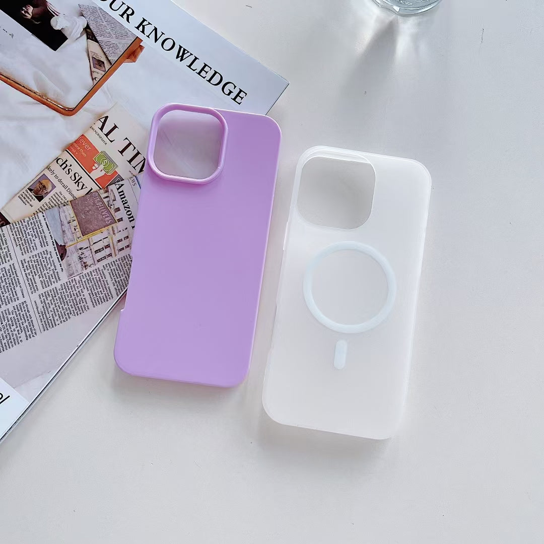 Wholesale Phone Cases Customizable Factory Direct Pastel Hybrid Magnetic Phone Case with Hard Back and Soft Edge for iPhone
